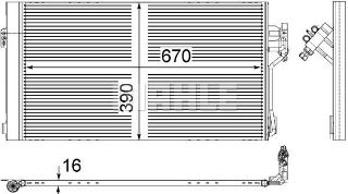 KLIMA RADYATÖRÜ (670X390X16)  W639  3.0 3.2 3.5 3.7 2.0 CDI M 112.951 (ENO:8FC351343004) resmi