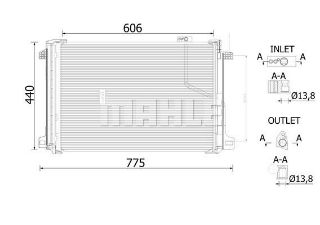 KLIMA RADYATÖRÜ (644X435X16)  W204 S 204 C204 C218 C 220 CDI C 250 CDI M 274.910  (ENO:8FC351343274) resmi