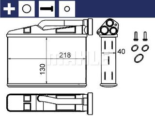 KALORIFER RADYATÖRÜ (218X130X40) E39 E53 M52 B20 (206S3) (ENO:8FH351333204) resmi