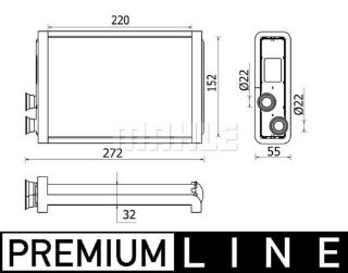 KALORIFER RADYATÖRÜ 220X152X32 BMW 5/6/7/8 (G30,G11,G15) (ENO:8FH351009511) resmi