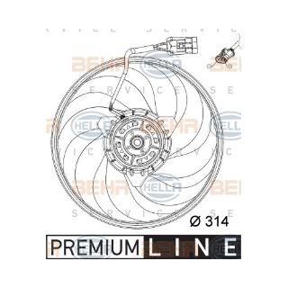FAN MOTORU 314MM CORSA C 1.0 1.2 1.4 1.6 1.8  02-06 Z10XE Z12XE Z14XE Z16SE Z18XE (ENO:8EW351034421) resmi
