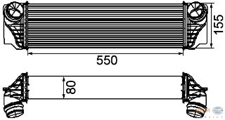 TURBO RADYATÖRÜ (550X155X80) F07 F10 F11 F01 F02 N47 D20 C (ENO:8ML376746411) resmi