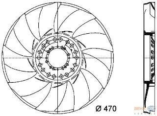 FAN PERVANESI (ÇAP 470MM) E65 E66 E67 N62 B36 A (ENO:8MV376733241) resmi