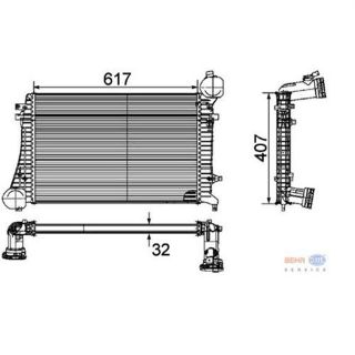 TURBO RADYATÖRÜ (617X407X32) PASSAT 2.0 TDI 05-09 BMP (SENSOR ILE)  (ENO:8ML376746071) resmi