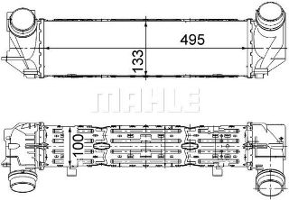 TURBO RADYATÖRÜ (495X133X100) F10 F11 N20 B20 A (ENO:8ML376911454) resmi