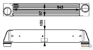 TURBO RADYATÖRÜ (543X105X97) E60 E61 M57 D25 (256D1)  (ENO:8ML376723501) resmi