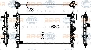 SU RADYATÖRÜ (680X397X28) ASTRA J 1.4 1.4T 1.6 09-  A14NET B14NET A16XER A16LET (ENO:8MK376749861) resmi