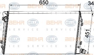 SU RADYATÖRÜ (650X451X34) CADDİ III JETTA III PASSAT GOLF JETTA OCTAVIA 2.0 TDI 1.9 TDI  04-11 BKC BLS BXE   (ENO:8MK376765124) resmi