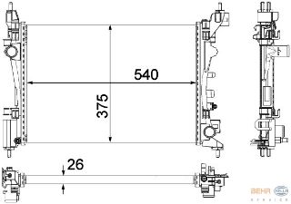SU RADYATÖRÜ (125X840) OPEL CORSA D (ENO:8MK376756321) resmi