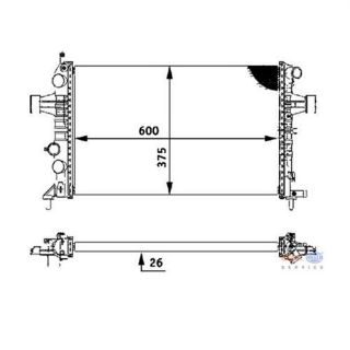 8MK376710-311 RADYATÖR ASTRA G-ZAFİRA 1.4 16V-1.6 16V-1.8 16V-2.0 16V-2.2 16V AC KLİMASIZ MEKANİK 600X375X26 resmi