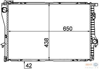 SU RADYATÖRÜ (650X438X42)(OTOMATIK) E39 E38 M52 B20 (206S3) (ENO:8MK376712231) resmi