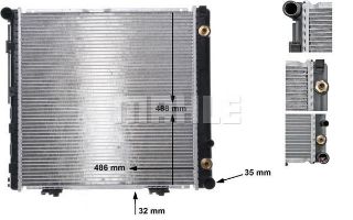 SU RADYATÖRÜ (487X484X42) (OTOMATIK) W124 S124 C124 200 E 220 E 200 TE  M 111.940 (ENO:8MK376712434) resmi