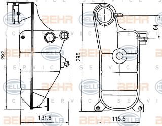 YEDEK SU DEPOSU (132X292X115)  W201 W124 S124   E 1.8 2.0 E 2.0 M 102.910 (ENo:8MA376755151) resmi