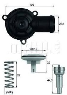 TERMOSTAT KOMPLE 87C A3-EOS-GOLF PLUS-GOLF V-JETTA III-PASSAT 1.6FSI-POLO 1.2-TOURAN 1.6 resmi