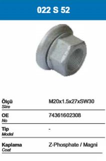 BİJON SOMUNU PULLU MERCEDES (86420) M20X1.5X27XSW30 resmi