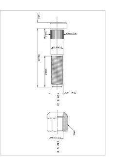 BİJON VE SOMUNU ARKA SOL BMC FATIH 162 170 FREZELI (7 / 8X14X106MM) resmi