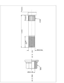 BİJON VE SOMUN MERCEDES 2517 / 2521 / 2524 / 2622 ARKA FREZELI M22X1.5X110 resmi