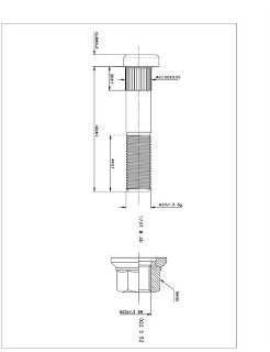 BİJON VE SOMUNU PULLU ATEGO ILAVE DİNGİL ORTADAN FREZELI M20X1.5X100 (FOSFAT) resmi