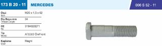 BİJON ÖN MERCEDES TRUCK ATEGO (MAGNI KAPLAMA) M20X1.5X62 resmi