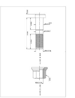 BİJON VE SOMUNU PULLU PILOT DORSE M22X1.5X90 (MAGNI KAPLAMA) resmi