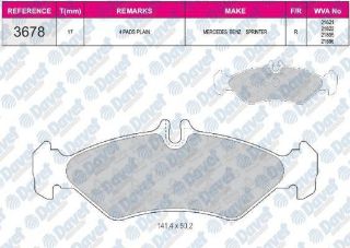 FREN BALATASI ARKA WVA 21621 MERCEDES 208 212 214D 2.8 95 -> resmi