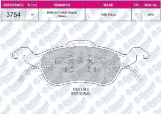 ÖN  FREN BALATASI FOCUS 1.6 16V / 1.8 16V / 1.8TDCI / 2.016V 98>04 resmi