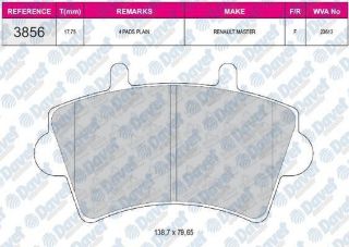 ÖN BALATA MASTER MOVANO II III 01 NİSSAN INTERSTAR 02 402993 resmi