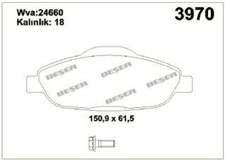 ÖN  FREN BALATASI P308 P3008 1.4 16V / 1.6 16V / 1.6HDI 09 / 07> resmi