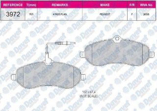 ÖN  FREN BALATASI SCUDO III JUMPY III EXPERT III 2.0I / 1.6HDI 90 / 2.0HDI 120 / 2.0HDI 140 / 2.0I 01 / 07> (ARKA DİSK BALATA OLAN ARAÇ ICIN) resmi