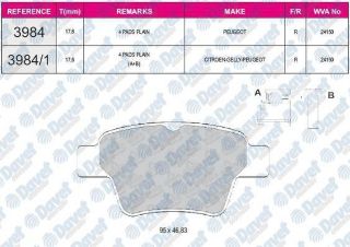 FREN BALATASI ARKA WVA 24150 P307 C4 1.4 1.6 1.6HDI 2005-> resmi