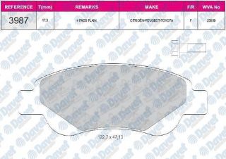 ÖN  FREN BALATASI C1 1.0.1.4 HDI (06 / 05 ) P.107 1.0.1.4HDI (06 / 05 ) TOYOTA AYGO 1.0 1.4HDI resmi