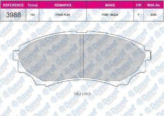 ÖN  FREN BALATASI MAZDA 4X4 B 2500 RANGER 02>06 2.5TD / 3.0TD resmi