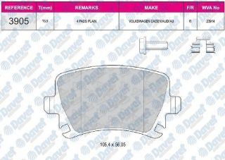 FREN BALATASI ARKA  WVA 23914 VOLKSWAGEN GOLF IV GOLF V CADDY PASSAT AUDI A3 A4 A6 03-> resmi