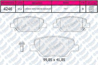 FREN BALATASI ARKA WVA22449-22450-22451 EGEA 1.3-1.4-1.6-1.6D 15-> resmi