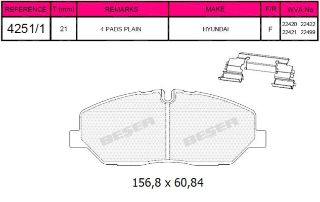 ÖN  FREN BALATASI HYUNDAİ H350 MİNİBÜS PANELVAN 2.5 CRDI (FISLI) resmi