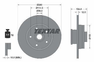 FREN DİSKİ ARKA X1 RENAULT TRAFIC III VAN 2014.05 RENAULT TRAFIC III PLATFORM 2014.06 resmi