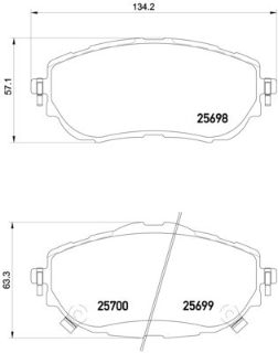 ÖN  FREN BALATASI COROLLA 2013> AURIS 2012> (1.33 1.6 BENZİNLİ 1.4 D4D DIZEL) resmi