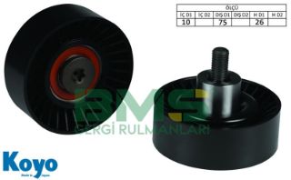 ALTERNATÖR GERGİ RULMANI 10X75X26 PLASTIK (PLASTIC) AUDI A4 A5 A6 Q5 Q7 2.7 3.0 TDI BMW 520I 525I 5 resmi