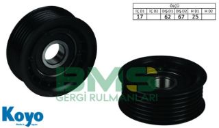 ALTERNATÖR GERGİ RULMANI 17X62 / 67X25 PLASTIK (PLASTIC) 6 PK FIAT LİNEA ALBEA 1.3 MULTIJET resmi