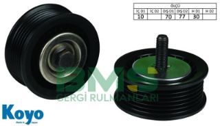 ALTERNATÖR GERGİ RULMANI 10X70 / 77X30 PLASTIK (PLASTIC) 6 PK OPEL INSIGNIA CHEVROLET MALIBU SAAB 9 5 resmi