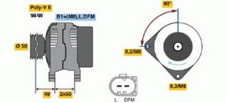 ALTERNATÖR POLO 1.4 1.6 MEGANE resmi