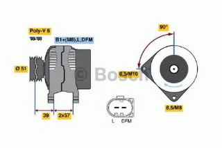 ALTERNATÖR DUCATO 180 MULTIJET 06.2011 12.2014; DAILY 35 S 15 04.2006 05.2009; DAILY 70 C 15 06 F1C resmi