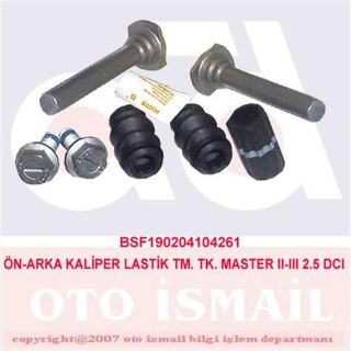 ÖN-ARKA KALİPER LASTİK TM. TAKIM MASTER II-III 2.5 DCI resmi