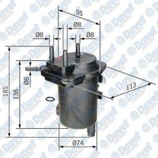 MAZOT FİLTRESI CLİO II KANGOO MİCRA III NOTE JUKE 1.5DCI K9K  E.NO: 0986TF0125 resmi