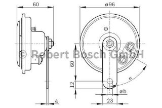 KORNA, 12 V, 50 W, CAP = 96 MM, 335 HZ. resmi