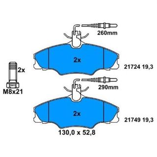 ÖN BALATA FİŞLİ P406 1.6 1.8 95/10.04 XANTIA XM 0986TB2296 resmi