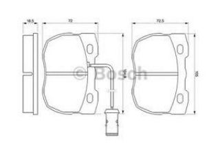 ÖN BALATALAND ROVER RANGE ROVER 89-00 105X72.5X18.5 MM İKAZ KABLOLU 0986TB2150 resmi