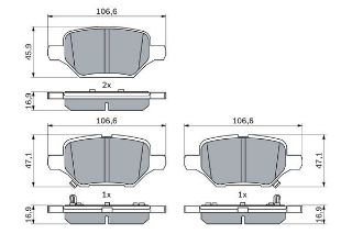 FREN BALATASI ARKA OPEL MOKKA X 1.4 1.6 2015- 106,5 mm 42539412 resmi