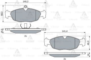 ÖN BALATA ASTRA F-CORSA A B -VECTRA A -TIGRA- 94-00 COMBO 1.4-1.6İ-1.7 D 92-00 0986TB2021 resmi