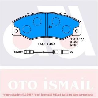 ÖN BALATA R21-CNCRD FİŞLİ 0986TB2112 resmi